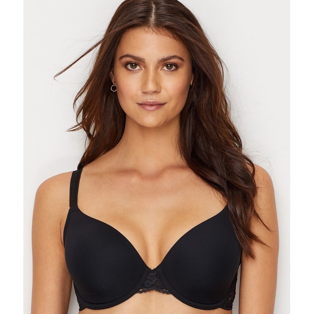 Wacoal Black Lace Trim Full Coverage Underwire T-Shirt Contour Bra 85340‎ 36DDD